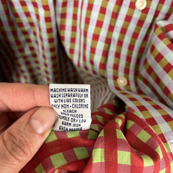 Robert Graham Red, Green & Blue Checkered Shirt Mens Size 3XL - Picture 6 of 11